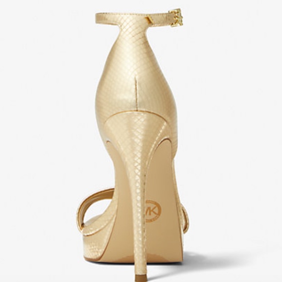 Jordyn Metallic Snake Embossed Leather Platform Sandal - Picture 3 of 9